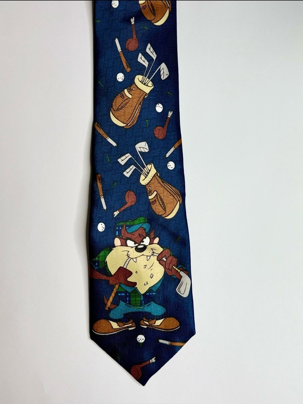 Warner Bros. Taz Golf Cartoon Tie in Navy Blue and Brown